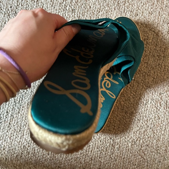 Sam Edelman green teal sandal slides women’s new 8.5 - Picture 2 of 4